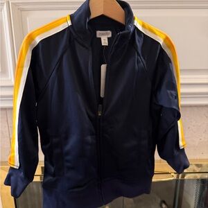 Gymboree Navy Jacket with Yellow and White Stripes